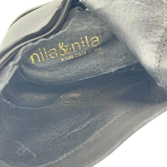 Ботинки-казаки NILA&amp;NILA черные кожаные демисезонные - фото 8, DJ-PT09 NIL NERO