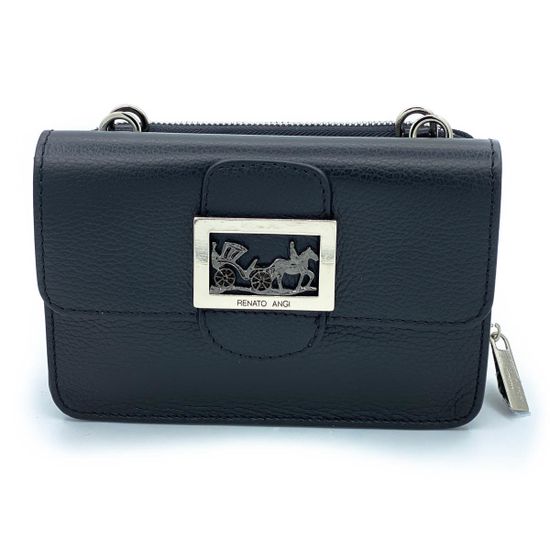 Клатч Renato Angi черный кожаный двойной - фото 1, 