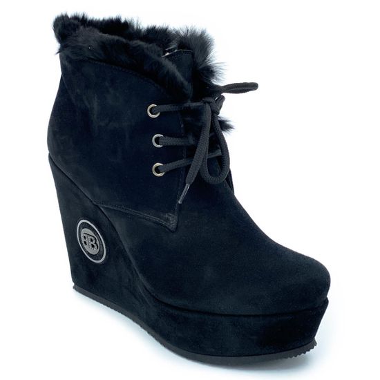 Ботильоны Baldinini черные замшевые МЕХ - фото 2, 