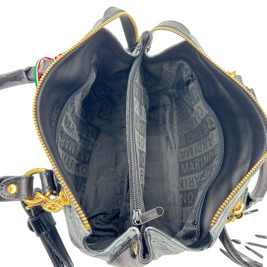 Сумка Marino Orlandi белая/черная кожаная - фото 5, 4961 MO BIANCO/NERO