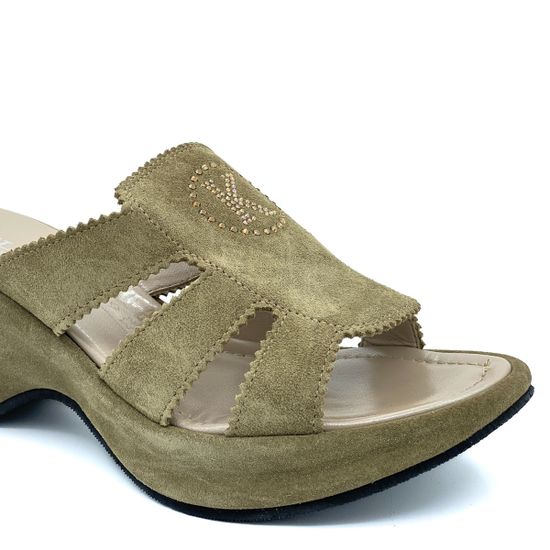 Сабо Kelton зеленые замшевые - фото 6, H0416 KEL VERDE