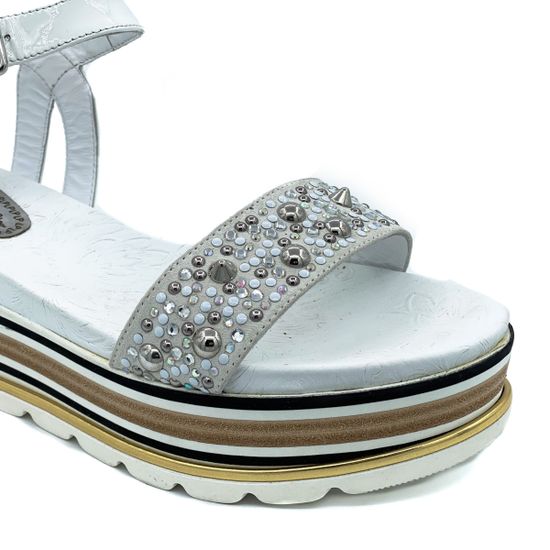 Босоножки Loretta Pettinari белые кожаные - фото 6, 