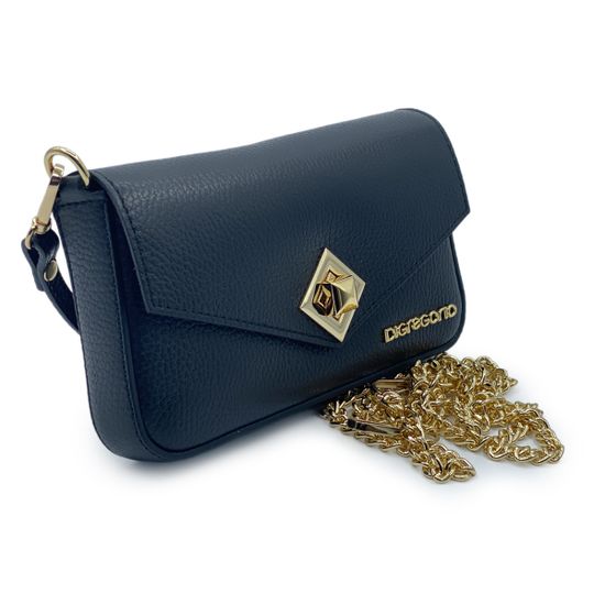 Клатч Di Gregorio черный кожаный - фото 2, 