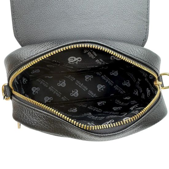 Сумка кросс-боди NILA&NILA черная кожаная - фото 5, BNN7032 NIL NERO