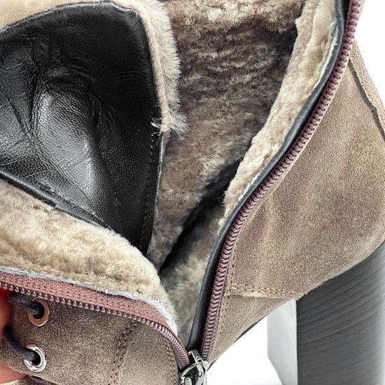 Ботильоны Giorgio Piergentili бежевые замшевые МЕХ - фото 6, 657 GP