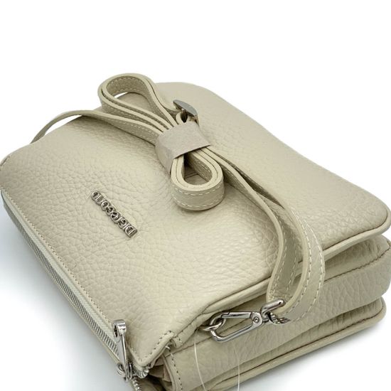 Клатч Di Gregorio бежевый кожаный - фото 4, 