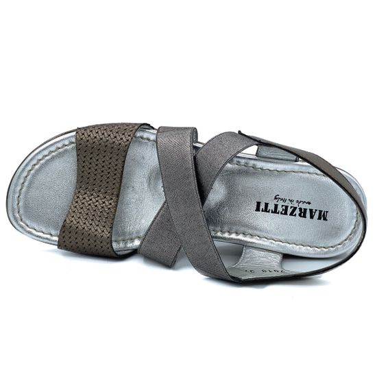 Босоножки Marzetti бронзовые кожаные - фото 5, 