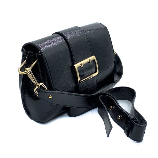 Сумка Di Gregorio черная из лакированной кожи - фото 2, 8745 DG NAPLAK