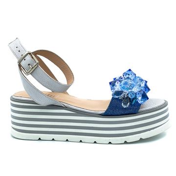 Босоножки Pertini c голубыми камнями - фото 1, 191W15532D1 PRT