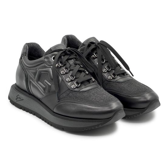 Кроссовки GIAMPIERONICOLA серые/черные кожа/текстиль на байке - фото 8, N393140 GPN NERO/GRIGIO