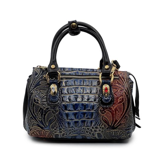 Сумка Marino Orlandi синяя кожаная тиснение крокодил - фото 1, 4961 MO BLU