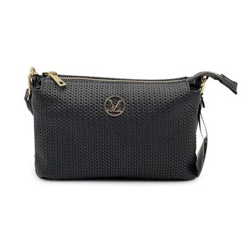 Сумка кросс-боди MOT-CLE кожаная черная c &quot;золотой&quot; фурнитурой - фото 1, TRIS MOT NERO GOLD