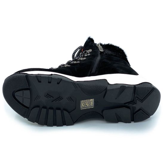 Ботинки Lab Milano черные замшевые МЕХ - фото 4, C20031 LAB