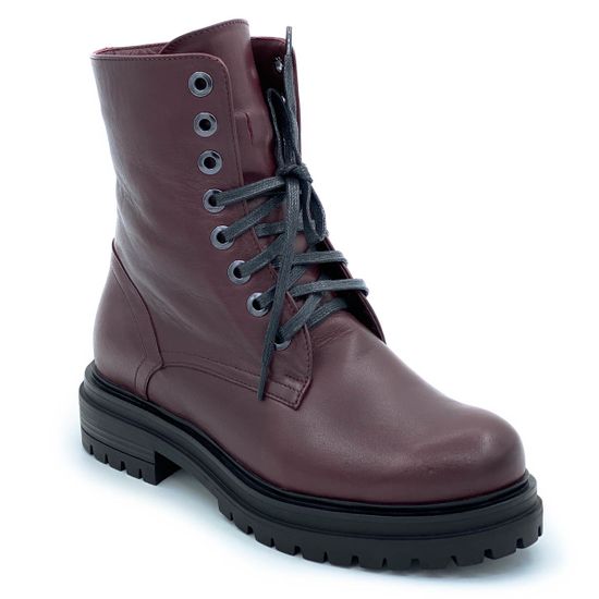 Ботинки Cover бордо кожаные МЕХ - фото 2, 