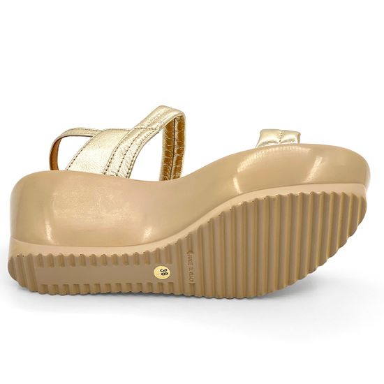 Босоножки Zamagni золотые кожаные на высокой платформе - фото 4, 2P791 ZAM