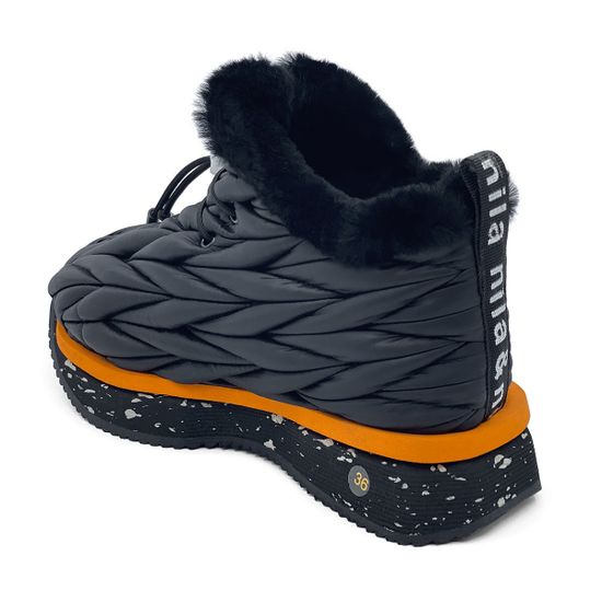 Кроссовки Nila Nila черные кожаные на меху - фото 3, NO6051 NIL NERO