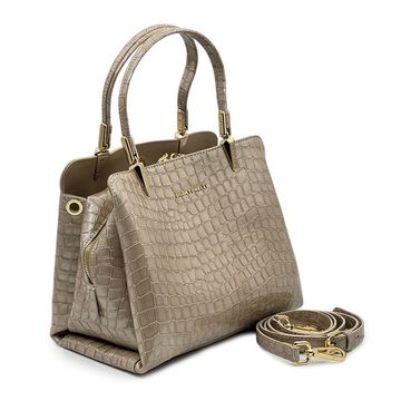 Сумка Gilda Tonelli бежевая лакированная тиснение &quot;крокодил&quot; - фото 2, 1903 TON BEIGE
