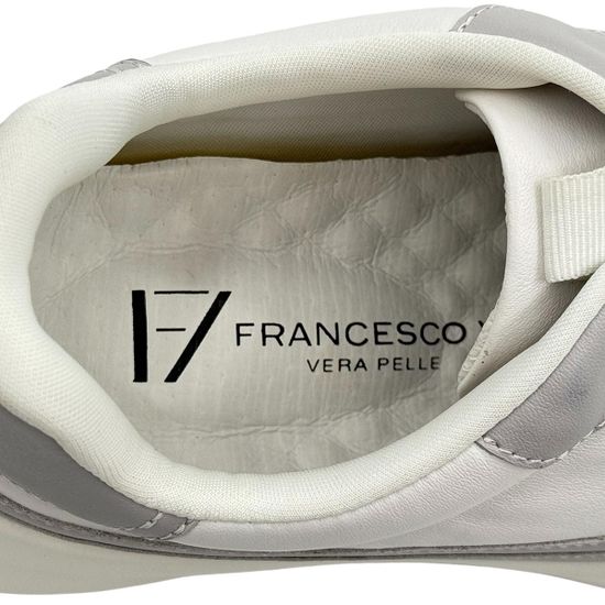 Кроссовки Francesco Valeri серо-белые кожаные - фото 7, V39 FV BIANCO