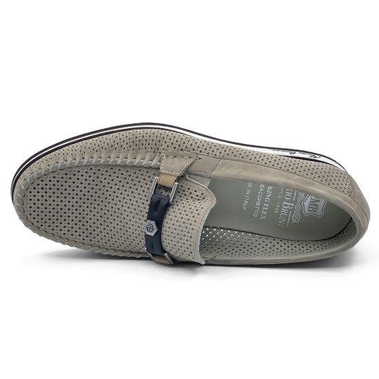 Лоферы Mario Bruni замшевые перфорированные бежевые - фото 5, 64255 MB BEIGE