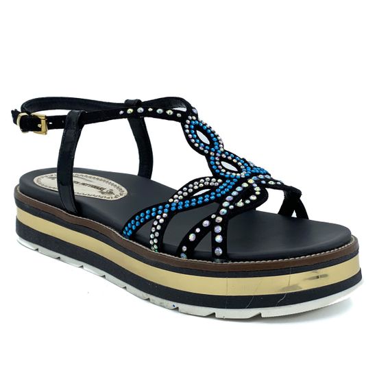 Босоножки Loretta Pettinari черные кожаные - фото 2, 5348S LP