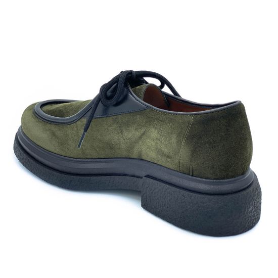 Полуботинки Mot Cle зеленые замшевые демисезонные - фото 3, MOT2142 MOT