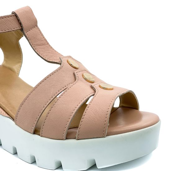 Босоножки Cover кожаные пудра - фото 6, 