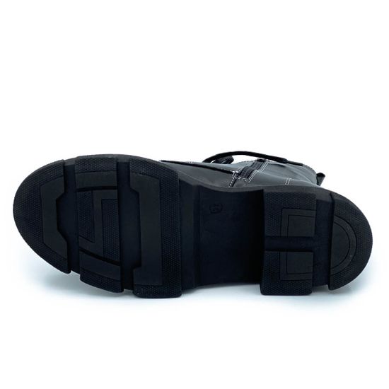 Ботинки Cover черные кожаные Байка - фото 4, 