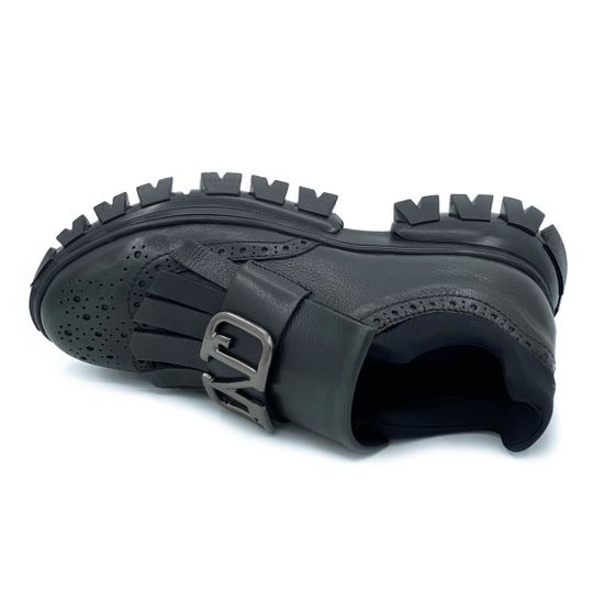 Полуботинки Jeannot черно-зеленые кожаные демисезонные - фото 5, 79111 JN