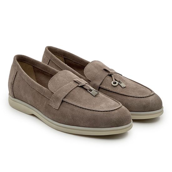 Лоферы CV COVER серо-бежевые замшевые - фото 7, 15005-6 COV BEIGE