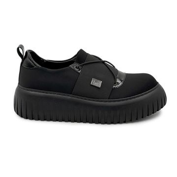 Полуботинки LAB MILANO черные текстиль/лак демисезонные - фото 1, P22624622 LAB NERO