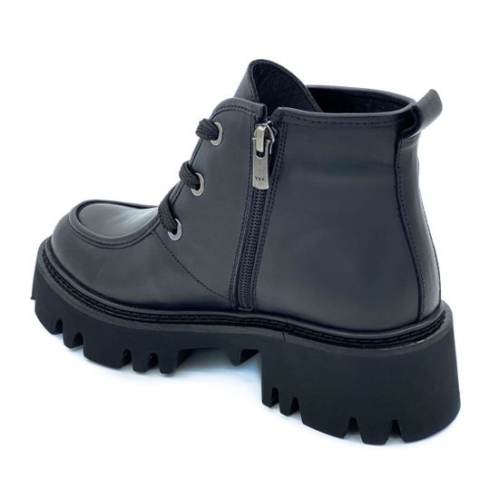 Ботинки Cover черные кожаные Байка - фото 3, 895-1-01 COV