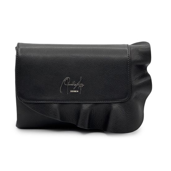 Сумочка Renato Angi черная кожаная - фото 1,