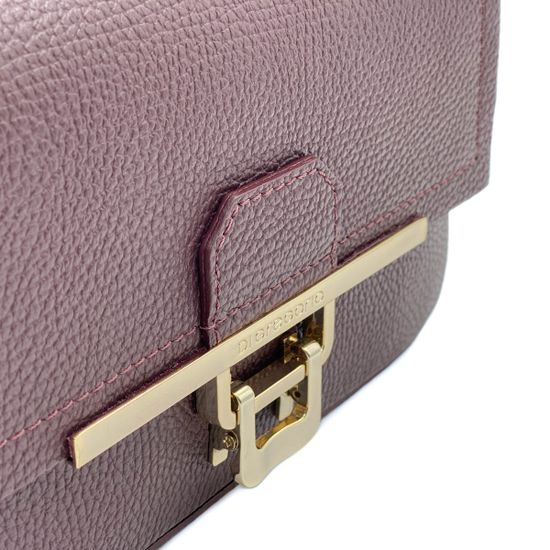 Клатч Di Gregorio бордовый кожаный - фото 4, 