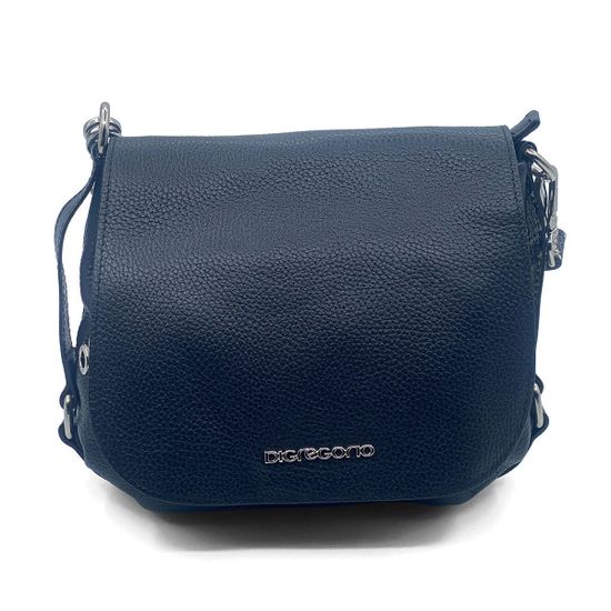 Сумка Di Gregorio синяя кожаная с ручкой под питон - фото 1, 03237 DG BLU