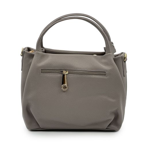 Сумка Di Gregorio светло-серая кожаная - фото 3,
