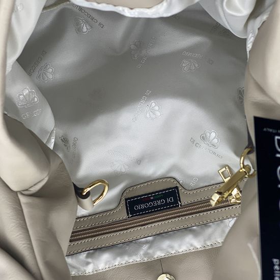 Сумка Di Gregorio бежевая кожаная - фото 5, 3696 DG LATTE MORO