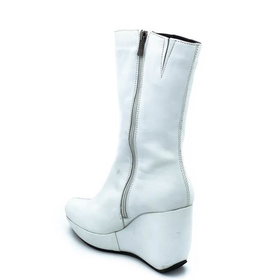 Полусапоги Kelton белые кожаные МЕХ - фото 3, 