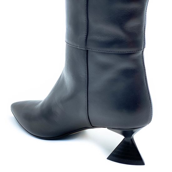 Сапоги Tiffi черные кожаные демисезонные - фото 4, 