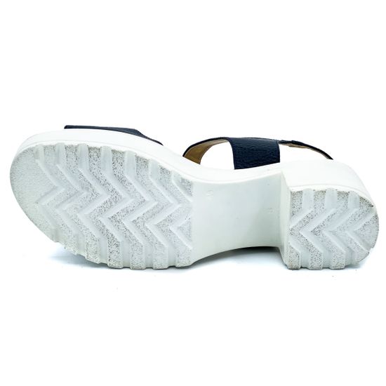 Босоножки Cover синие кожаные - фото 4, 