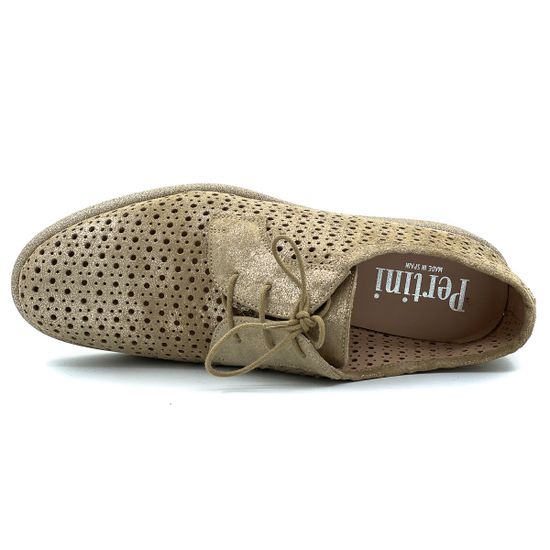 Полуботинки женские Pertini из перфорированного нубука бронзового оттенка - фото 5, 191W15609D1 PRT