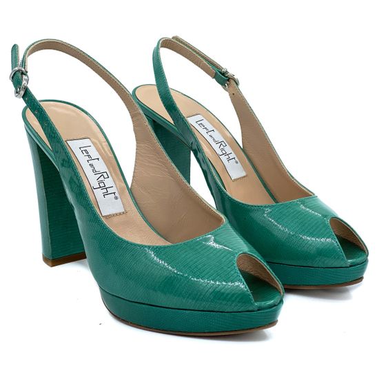 Босоножки Left&amp;Right зеленые из лакированной кожи - фото 7, 