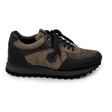 Кроссовки GIAMPIERONICOLA коричневые кожа/замша/текстиль на шерстяной подкладке - фото 1, X393142 GPN