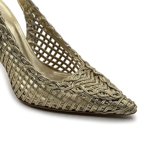 Туфли слингбэк Tiffi золотистые кожаные - фото 6, G504/90L TI PLATINA