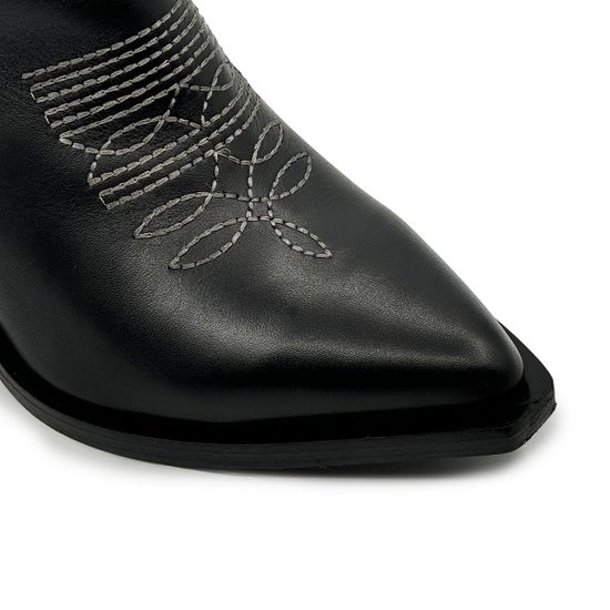 Сапоги казаки MIMMU черные кожаные демисезонные - фото 5, M690M37 MIM