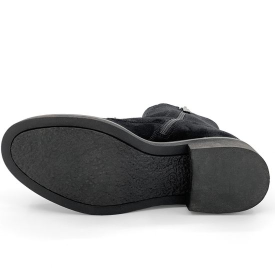 Ботинки Cover черные замшевые МЕХ - фото 4, 5708-2 COV