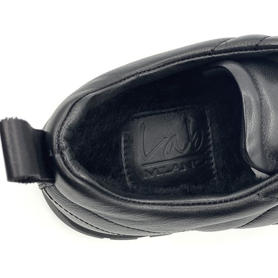 Кроссовки Lab Milano черные кожаные стеганные на меху - фото 7, 