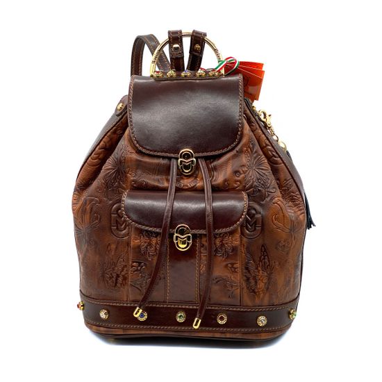 Рюкзак Marino Orlandi коричневый кожаный - фото 1, 