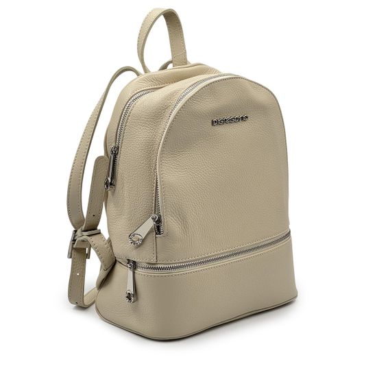 Сумка-рюкзак Di Gregorio бежевая &quot;Latte&quot; кожаная - фото 2, 8509 DG LATTE