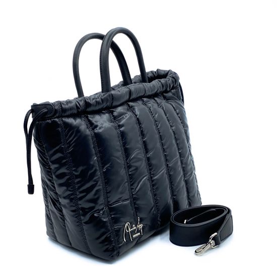 Сумка Renato Angi черная комбинация кожи и текстиля - фото 2, 