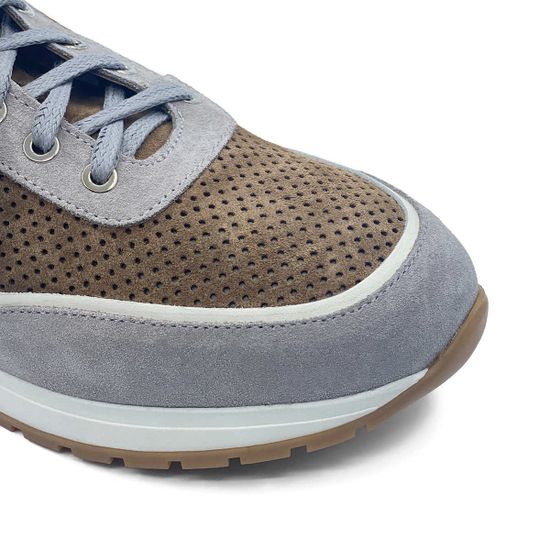 Кроссовки LAB MILANO бежево-серые замшевые - фото 6, 605-6 LAB GRIGIO